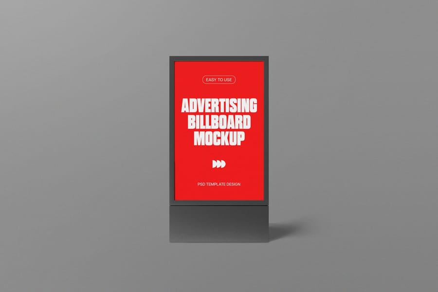 Vertical Advertising Billboard Mockup