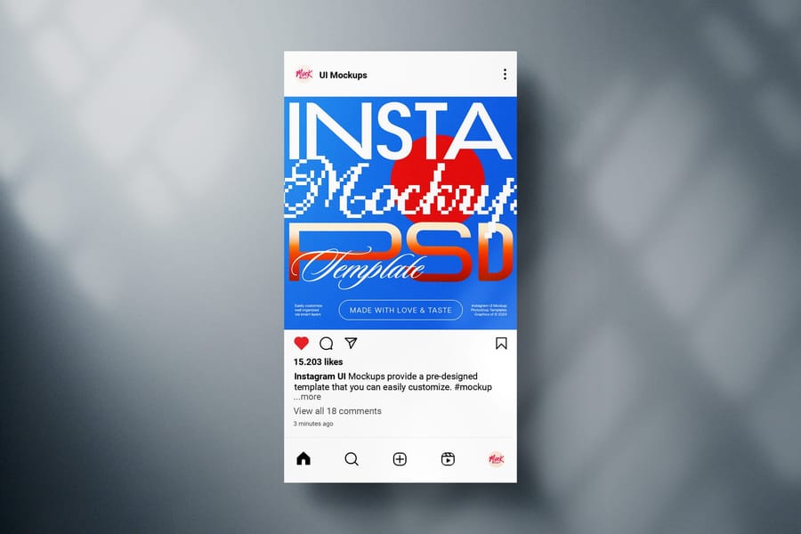 Window Shadow Single Instagram Post UI Mockup