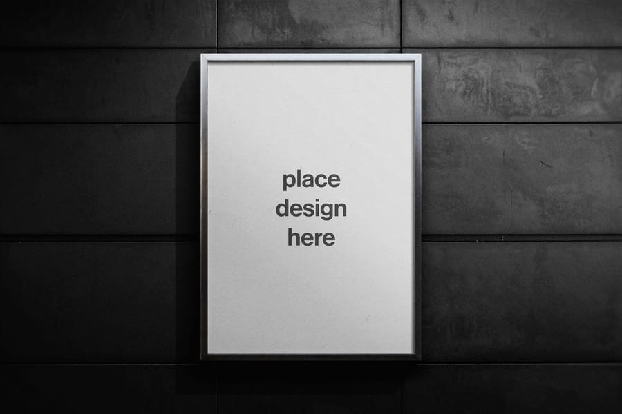 A0 Billboard Poster Mockup with Dark Background