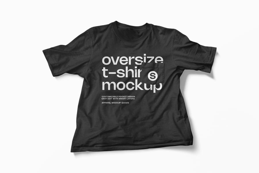 Black Oversize T-Shirt Mockup