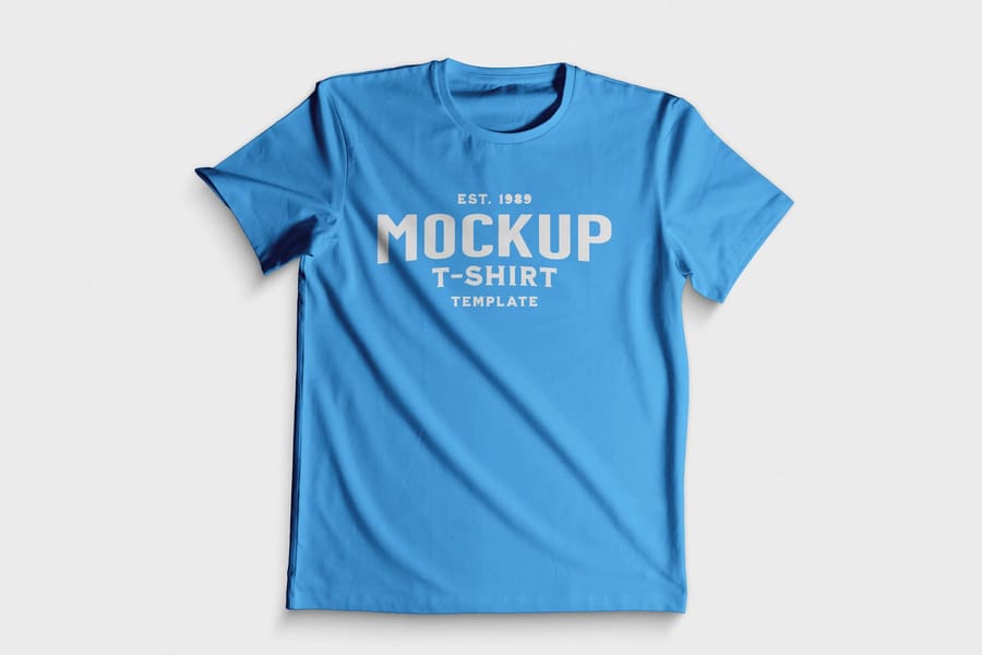 Blue Undulating T-Shirt Mockup
