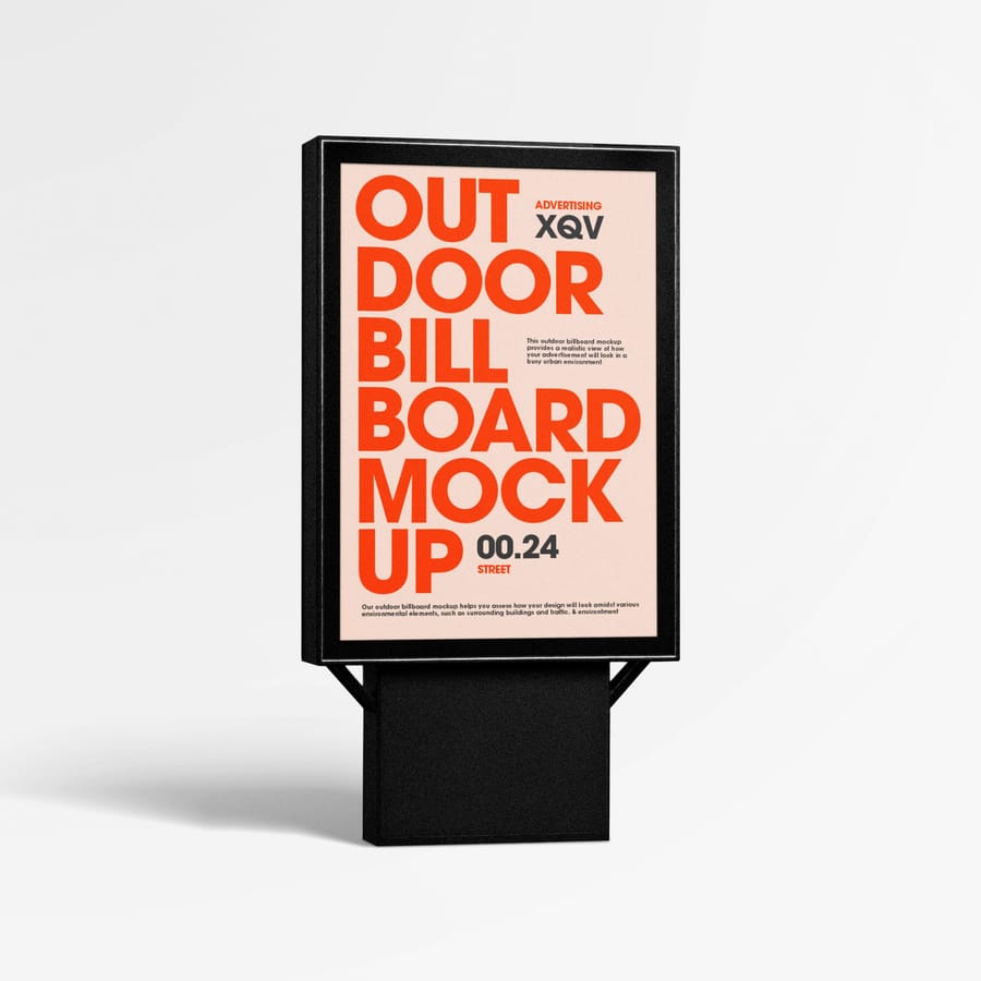 Clean Vertical Billboard Sign Mockup
