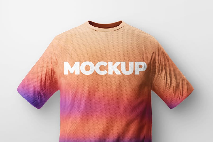 Gradient Close Up View Sports T-Shirt Mockup