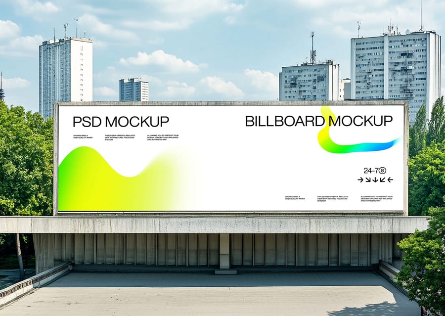Rectangle Wide Horizon Billboard Mockup
