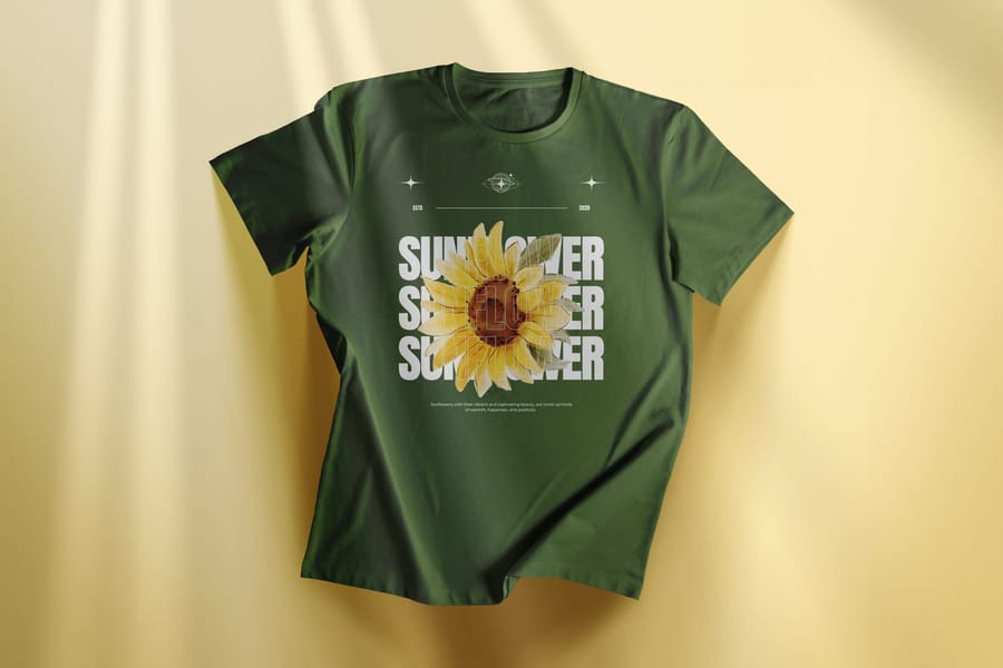 Sunflower Streetwear T-Shirt Mockup