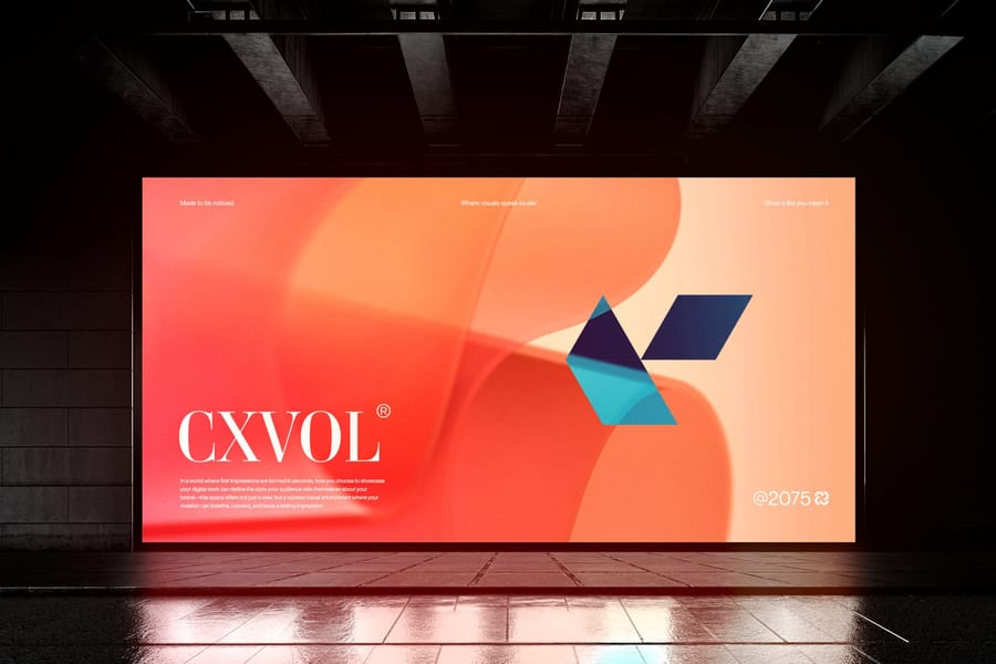 Underground Rectangle Light Screen Billboard Mockup