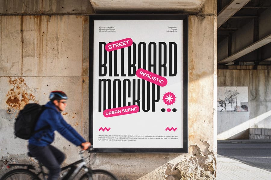 Underpass Street Vertical Poster Billboard Mockup